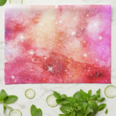 rosa und rotes Galaxiemuster Geschirrtuch (Gefaltet)