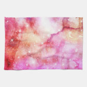rosa und rotes Galaxiemuster Geschirrtuch (Horizontal)