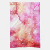 rosa und rotes Galaxiemuster Geschirrtuch (Vertikal)