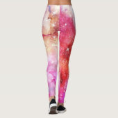 rosa und rotes Galaxiemuster Leggings (Rückseite)