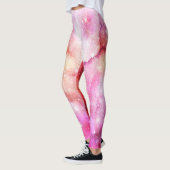 rosa und rotes Galaxiemuster Leggings (Links)