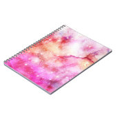 rosa und rotes Galaxiemuster Notizblock (Linke Seite)