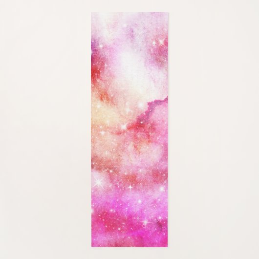 rosa und rotes Galaxiemuster Yogamatte (Vorderseite)