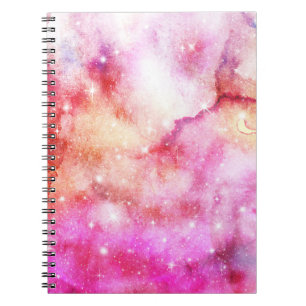 Rosa und rotes Galaxienmuster Notizblock