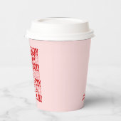 Rosa und Rotes Gefühl Lucky Junggeselinnen-Abschie Pappbecher (Links)