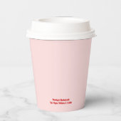 Rosa und Rotes Gefühl Lucky Junggeselinnen-Abschie Pappbecher (Rückseite)