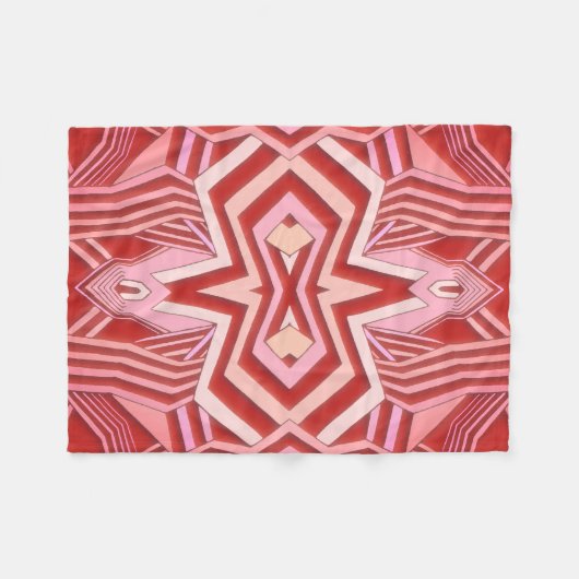 rosa und rotes geometrisches Muster (einstellbare  Fleecedecke (Vorderseite (Horizontal))