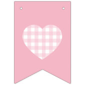 Rosa und Rotes Gingham Herz Wimpelkette (Zweite Fahne)