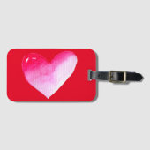 Rosa und rotes Herz Aquarell Pop Kunst Gepäckanhänger (Vorderseite (Horizontal))