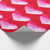 Rosa und rotes Herz Aquarell Pop Kunst Geschenkpapier (Ecke)