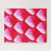 Rosa und rotes Herz Aquarell Pop Kunst Puzzle (Horizontal)
