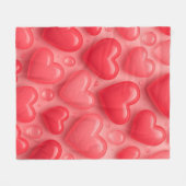 rosa und rotes Herz-Blasen-Muster Fleecedecke (Vorderseite (Horizontal))