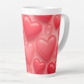 rosa und rotes Herz-Blasen-Muster Milchtasse (Rechte Ecke)