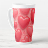 rosa und rotes Herz-Blasen-Muster Milchtasse (Linke Ecke)