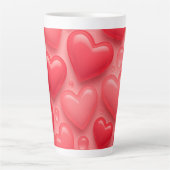 rosa und rotes Herz-Blasen-Muster Milchtasse (Vorderseite)