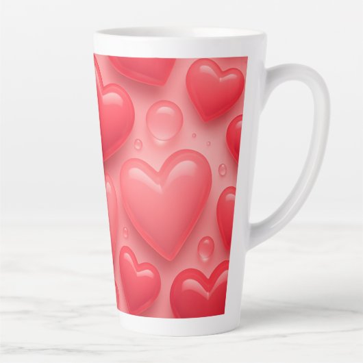 rosa und rotes Herz-Blasen-Muster Milchtasse (Rechts)