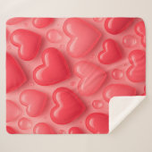 rosa und rotes Herz-Blasen-Muster Sherpadecke (Vorderseite (Horizontal))