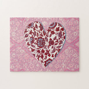 Rosa und rotes Herz Liebe oder Valentinstag-Puzzle Puzzle