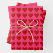 Rosa und rotes Herz mit Valentinrosa Geschenkpapier Set (Beispiel)