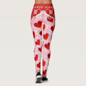 Rosa und Rotes Herz & Rollen Leggings (Rückseite)