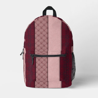 Rosa und rotes Karomuster Bedruckter Rucksack