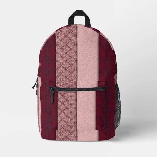 Rosa und rotes Karomuster Bedruckter Rucksack (Vorderseite)