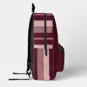 Rosa und rotes Karomuster Bedruckter Rucksack (Links)