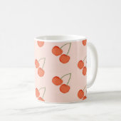 Rosa und rotes Kirschenfruchtmuster Kaffeetasse (VorderseiteRechts)