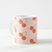 Rosa und rotes Kirschenfruchtmuster Kaffeetasse (Vorderseite Links)