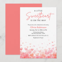 Rosa und Rotes kleines Schatz Baby Shower
