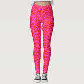 Rosa und rotes Leopardenmuster Leggings (Vorderseite)