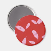 Rosa und Rotes Magnet - Federn (Vorderseite/Rückseite)