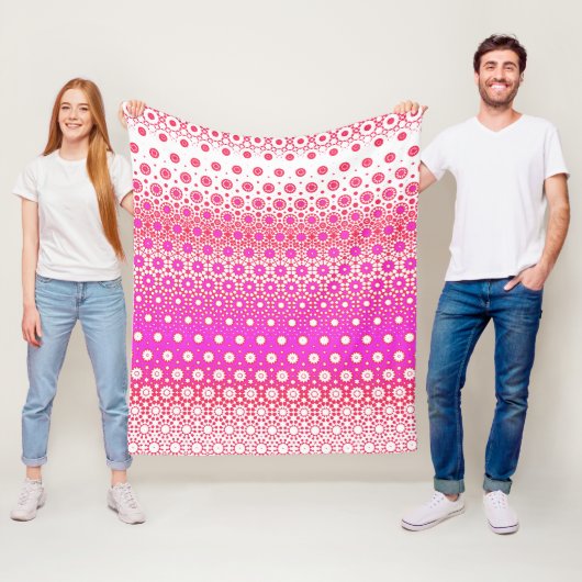 Rosa und rotes Mosaik Fleecedecke (Beispiel)