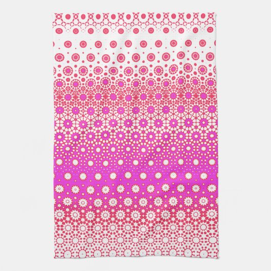 Rosa und rotes Mosaik Geschirrtuch (Vertikal)
