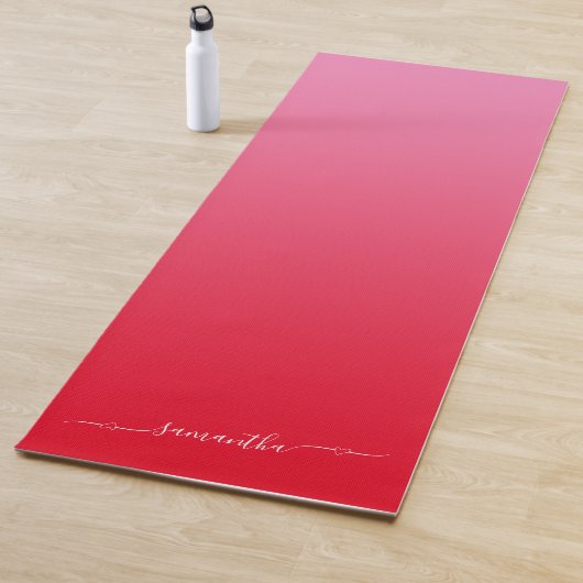 Rosa und Rotes Ombre Herzskriptname Yogamatte (Beispiel)