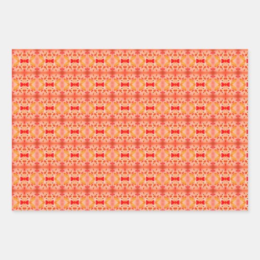 Rosa und Rotes Orange Geschenkpapier Set (Vorderseite 3)