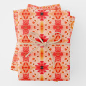 Rosa und Rotes Orange Geschenkpapier Set (Beispiel)