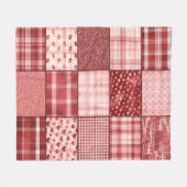 rosa und rotes Patchwork-Design Fleecedecke (Vorderseite (Horizontal))