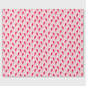 Rosa und rotes Pickleball-Muster Geschenkpapier (Flach)