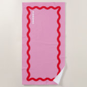 Rosa und rotes Rätsel mit Text Strandtuch (Vorderseite)