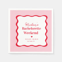 Rosa und rotes Retro Bachelorette