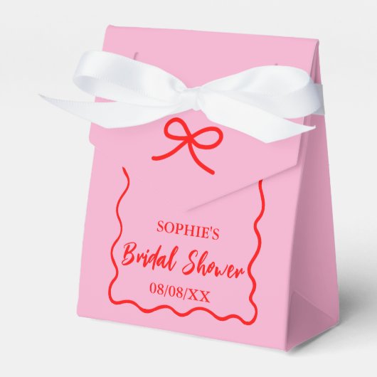 Rosa und rotes Retro-Brautparty Geschenkschachtel (Vorderseite)