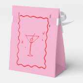 Rosa und rotes Retro-Brautparty Geschenkschachtel (Rückseite)