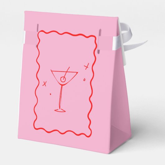 Rosa und rotes Retro-Brautparty Geschenkschachtel (Rückseite)