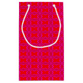 Rosa und rotes Retro gemustert Kleine Geschenktüte (Rückseite)