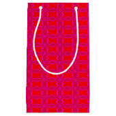 Rosa und rotes Retro gemustert Kleine Geschenktüte (Vorderseite)