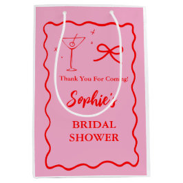 Rosa und rotes Retro-Glas Mittlere Geschenktüte