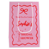 Rosa und rotes Retro-Glas Mittlere Geschenktüte (Rückseite)