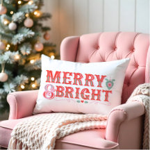 Rosa und rotes Retro Vintag Merry & Bright