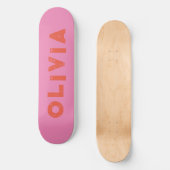 Rosa und rotes Skateboard in roter Farbe (Vorderseite)